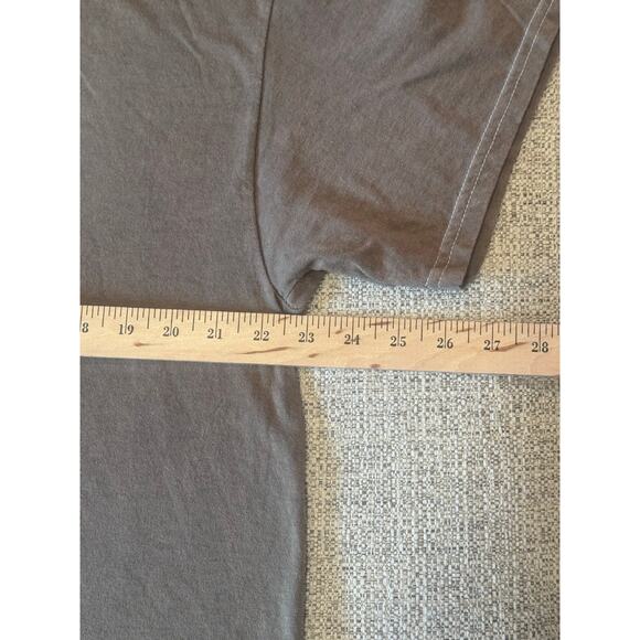 Nirvana Brown Short Sleeve Grunge Band T-Shirt Smiley Face on Back Size XL - Picture 2 of 7